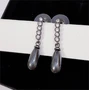 Серьги Дольче с жемчугом, цвет тёмно-серый, 1050, арт.506.721 506.721