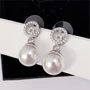 Серьги Дольче с жемчугом, цвет серый, 1050, арт.506.688 506.688