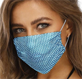 Маска многоразовая защитная сетка- Стразы голубая, арт. 406.036 406.036