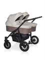 Коляска для двойни 2 в 1 Riko Basic Saxo 03 бежевый-коричневый 5907729455072