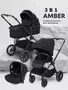 Коляска 3 в 1 Mowbaby Amber Black 4670078656445