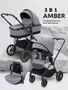 Коляска 3 в 1 Mowbaby Amber Grey 4670078656452