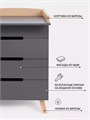 Комод пеленальный Rant Indy Pro 80/4 с органайзером Moon grey 4670078666390