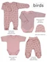 Комплект для новорожденного Mowbaby Birds (5 предметов) rose арт. 5-82 4670078640680