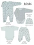 Комплект для новорожденного Mowbaby Birds (5 предметов) blue арт. 5-82 4670078640659