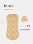 Пеленка-кокон с шапочкой Mowbaby Birds yellow арт. 0012+8382 4670078640710