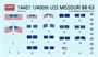 14401  флот  U.S. Navy Battleship USS Missouri BB-63  (1:400) 8809258920427