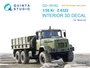 QD+35162  декали  3D Декаль интерьера кабины КР@З-6322 (Takom) (с 3D-печатными деталями)  (1:35) 2000002202110