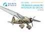 QD+48582  декали  3D Декаль интерьера кабины Lysander Mk.I (Airfix) (с 3D-печатными деталями) (1:48) 2000002208334