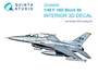 QD48408  декали  3D Декаль интерьера кабины F-16D Block 50 (Kinetic 2022 tool)  (1:48) 2000002138839