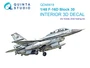 QD48418  декали   3D Декаль интерьера кабины F-16D block 30 (Kinetic 2022г. разработки)  (1:48) 2000002158448