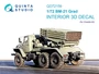 QD72159  декали  3D Декаль интерьера кабины БМ-21 Град (Звезда)  (1:72) 2000002174004