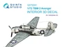 QD72241  декали  3D Декаль интерьера кабины TBM-3 Avenger (HobbyBoss)  (1:72) 2000002201786