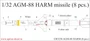 UR3238  декали  AGM-88 HARM (8 pcs)  (1:32) 2000002149477