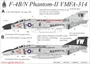 UR3240  декали  F-4B/N Phantom-II VMFA-314, no stencils& insignia  (1:32) 2000002149484