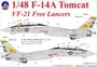 UR48138  декали  F-14A Tomcat VF-21 Lancer, with stencils  (1:48) 2000002140030