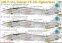UR4818  декали  F-14A Tomcat VF-124 with stencils  (1:48) 2000002140177