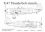 UR48211  декали  P-47D Thunderbolt stencils with USAF insignia  (1:48) 2000002140481