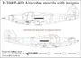 UR48240  декали  P-39 Airacobra  stencils + insignia  (1:48) 2000002140757