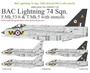 UR48330  декали  BAC Lightning 74 Sqn. F.Mk.6 &T.Mk.5 with stencils  (1:48) 2000002204602