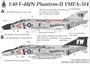 UR4840  декали  F-4B/N Phantom-II VMFA-314 FFA(removable film)  (1:48) 2000002148456