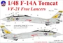UR72138  декали  F-14A Tomcat VF-21 Lancer, with stencils  (1:72) 2000002141082