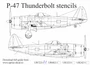 UR72211  декали  P-47D Thunderbolt stencils with USAF insignia  (1:72) 2000002149323