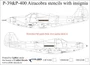 UR72240  декали  P-39 Airacobra  stencils + insignia  (1:72) 2000002141785