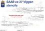 UR72279  декали  SAAB xx37 Viggen HI-Viz stencils with insignia  (1:72) 2000002172949