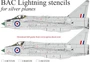 UR72329  декали  BAC Lightning stencils for silver  (1:72) 2000002205609