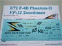 UR725  декали  F-4B Phantom-II VF-32, no stencils  (1:72) 2000002142027