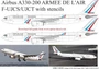 URC14441  декали  Airbus A330-200 ARMEE DE L'AIR F-UJCS/UJCT with stencils (for Zvezda kit)  (1:144) 2000002221241