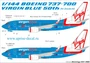 URS14410  декали  Boeing 737-700 Virgin Blue 50th (for Zvezda, with stencils and masks)  (1:144) 2000002149262
