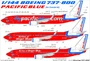 URS1449  декали  Boeing 737-800 Pacific Blue Old (for Zvezda, with stencils and masks  (1:144) 2000002149255