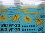 URS485  декали  F-4J Phantom-II VF-33, no stencils& insignia  (1:48) 2000002194491