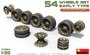 37054  дополнения из пластика  Танк-54 WHEELS SET EARLY TYPE  (1:35) 2000002062431