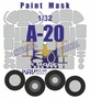 KAV M32 009  инструменты для работы с краской  Окрасочная маска на A-20 (HK Model)  (1:32) 2000002200109