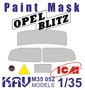 KAV M35 052  Маски окрасочные  Маска на остекление Opel Blitz (ICM)  (1:35) 2000000174044