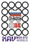 KAV M35 072  Маски окрасочные  Маска на бандажи Танк-34 (Звезда 3687)  (1:35) 2000000174242