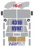 KAV M35 130  Маски окрасочные  Маска и травленные шильдики КМЗ- 4310 Кунг (ICM)  (1:35) 2000000237602