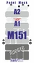 KAV M35 155  Маски окрасочные  Окрасочная маска на M151 A1/A2 (Academy)  (1:35) 2000002156932