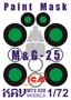KAV M72 028  инструменты для работы с краской  Маска на остекление M&G-25 (ICM)  (1:72) 2000000175201