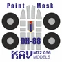 KAV M72 056  инструменты для работы с краской  Окрасочная маска на de Havilland DH-88 (KP)  (1:72) 2000002156963
