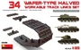 35216  траки наборные  Tанк-34 WAFER-TYPE HALVED WORKABLE TRACK LINKS SET  (1:35) 4820183310484