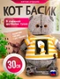 Мягкая игрушка Кот Басик в футболке Гусик 30 см 559848868