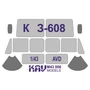 KAV M43 006  инструменты для работы с краской  Окрасочная маска на остекление К@З-608 (AVD)  (1:43) 2000000174501