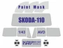 KAV M43 025  инструменты для работы с краской  Маска на остекление SKODA-110 (AVD)  (1:43) 2000000190365