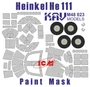 KAV M48 023  инструменты для работы с краской  Окрасочная маска на остекление He-111 (ICM)  (1:48) 2000000174761