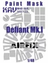 KAV M48 065  инструменты для работы с краской  Окрасочная маска на Defiant Mk.I (Airfix)  (1:48) 2000000237596