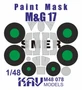 KAV M48 078  инструменты для работы с краской  Окрасочная маска на M&G -17 (Smer/Моделист)  (1:48) 2000002127208